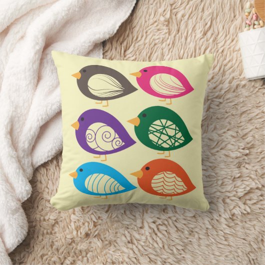 かわいいカラフル予測できなの鳥 クッション (ブランケット)