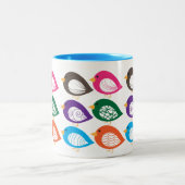 かわいいカラフル予測できなの鳥 ツートーンマグカップ (中央)