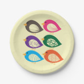 かわいいカラフル予測できなの鳥 ペーパープレート (正面)