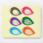 かわいいカラフル予測できなの鳥 マウスパッド (正面)