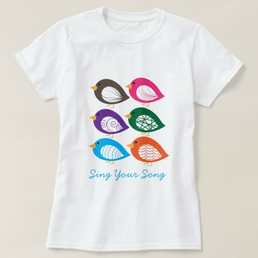かわいいカラフル予測できなの鳥 Tシャツ (デザイン正面)