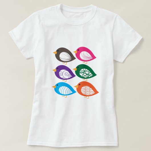 かわいいカラフル予測できなの鳥 Tシャツ (デザイン正面)
