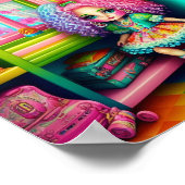 かわいいカラフル人形(ドールハウス) ポスター (角)