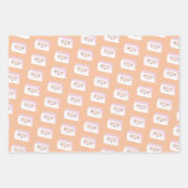 かわいいカラフル休日の漫画のパターンの子供 ラッピングペーパーシート (正面3)