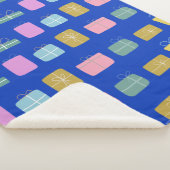 かわいいカラフル休日プレゼントパターンピンクブルー シェルパブランケット (3/4)