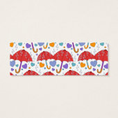 かわいいカラフル傘ハートと雨滴ブックマーク (裏面)