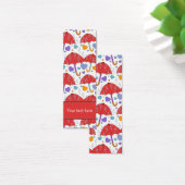 かわいいカラフル傘ハートと雨滴ブックマーク (デスク)