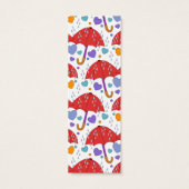 かわいいカラフル傘ハートと雨滴ブックマーク (裏面)