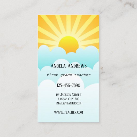 かわいいカラフル先生名刺 名刺 (裏面)