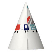 かわいいカラフル列車のシームレスなパターン。 パーティーハット (裏面)