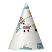 かわいいカラフル列車のシームレスなパターン。 パーティーハット (左)