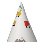 かわいいカラフル列車のシームレスなパターン。 パーティーハット (右)