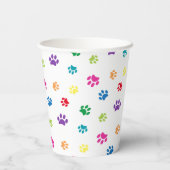 かわいいカラフル前足でペットパーティーをプリント 紙コップ (裏面)