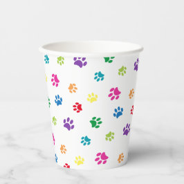 かわいいカラフル前足でペットパーティーをプリント 紙コップ