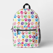 かわいいカラフル前足のパターン プリントバックパック (正面)
