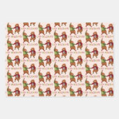 かわいいカラフル動物のクリスマスパンのパターン ラッピングペーパーシート (正面2)