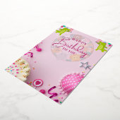 かわいいカラフル動物のハッピーバースデーろうそく|過去記事 箔招待状 (回転した状態)