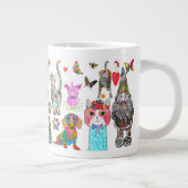 かわいいカラフル動物の品揃えマグ ジャンボコーヒーマグカップ (右)