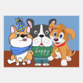 かわいいカラフル動物の子ども誕生日 ラッピングペーパーシート (正面)