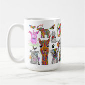 かわいいカラフル動物品揃えマグカップ15 oz. コーヒーマグカップ (左)