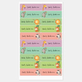 かわいいカラフル動物学校保育園 ラベル (シート)