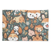 かわいいカラフル動物 枕カバー (裏面)