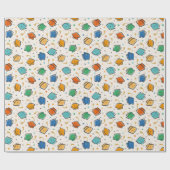 かわいいカラフル卒業式キャップ&タッセルオンクリーム ラッピングペーパー (フラット)