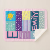 かわいいカラフル君は私のサンシャインモノグラムベビー シェルパブランケット (正面(横))