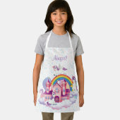 かわいいカラフル城ユニコーン虹の子供 エプロン (インサイチュ)