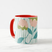 かわいいカラフル夏お祝いファミリーレッドブルー マグカップ (正面左)