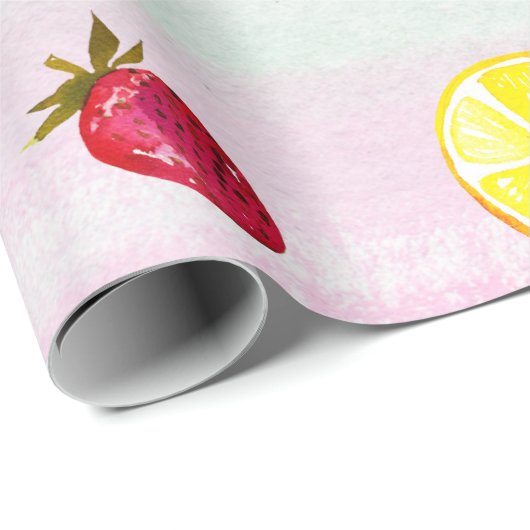 かわいいカラフル夏のフルーツ赤ちゃんシャワー ラッピングペーパー (ロールコーナー)