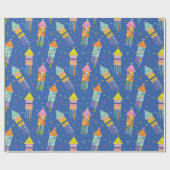 かわいいカラフル大晦日の花火大会|過去記事 ラッピングペーパー (フラット)