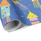 かわいいカラフル大晦日の花火大会|過去記事 ラッピングペーパー (ロールコーナー)