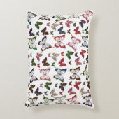 かわいいカラフル大理石バタフライ春パターン アクセントクッション (正面(垂直))