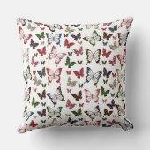 かわいいカラフル大理石バタフライ春パターン クッション (裏面)