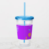 かわいいカラフル女の子レトロ花 アクリルタンブラー (右)