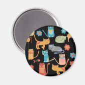 かわいいカラフル子ネコが猫好きに マグネット (正面/裏面)