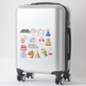 かわいいカラフル子供の誕生日お祝い シール (スーツケース)