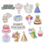 かわいいカラフル子供の誕生日お祝い シール (正面)