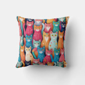 かわいいカラフル子猫の柄 クッション (裏面)