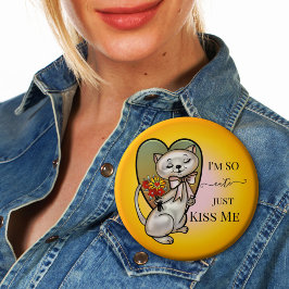 かわいいカラフル子猫ハートボタン 缶バッジ