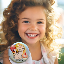 かわいいカラフル子猫誕生日ボタン 缶バッジ