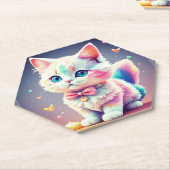 かわいいカラフル子猫–84301 ペーパーコースター (アングル)
