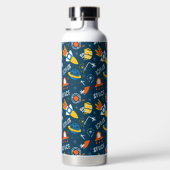 かわいいカラフル宇宙アドベンチャーパターン ウォーターボトル (右面)