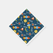 かわいいカラフル宇宙アドベンチャーパターン スタンダードカクテルナプキン (角)
