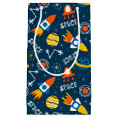 かわいいカラフル宇宙アドベンチャーパターン スモールペーパーバッグ (正面)