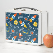 かわいいカラフル宇宙アドベンチャーパターン メタルランチボックス (インサイチュ)