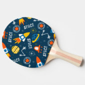 かわいいカラフル宇宙アドベンチャーパターン 卓球ラケット (横)