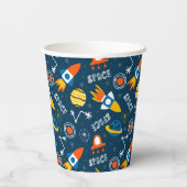 かわいいカラフル宇宙アドベンチャーパターン 紙コップ (裏面)
