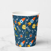 かわいいカラフル宇宙アドベンチャーパターン 紙コップ (右)